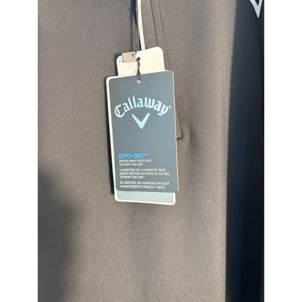 Callaway Men’s XL Quarter Zip Golf Pullover Black Opti-Dri Performance NWT - Picture 3 of 13
